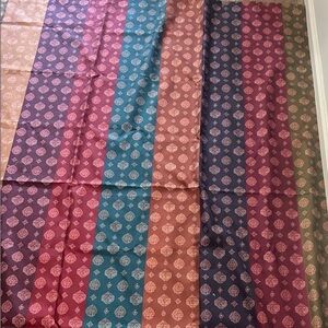 Croscill Arabella Jewel Multicolor Striped Shower Curtain Medallion Pattern